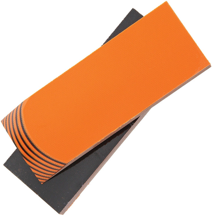 Knife Scales - G10 Orange & Black - 4" x 1 1/2" x 1/4"