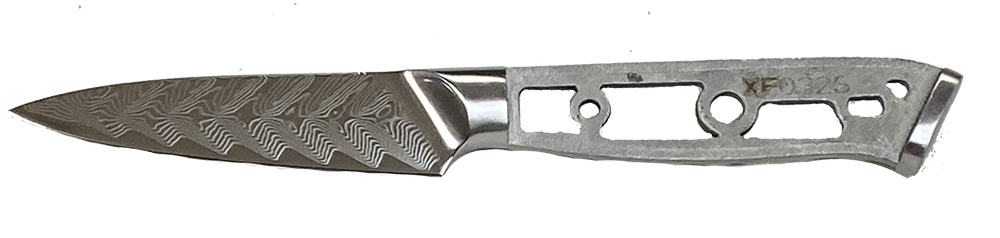 * VG10 Feather Pattern - Paring Knife Blank - 7.5" OAL - 3.5" Cut