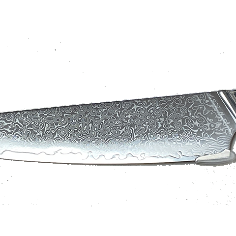 * VG10 Hidden Tang - Rain Drop Pattern - 5" Utility Knife - VG10 Damascus