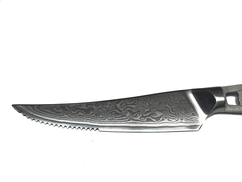 * VG10 Raindrop Pattern - Steak Knife, Big Tex SerratedVG10 Damascus
