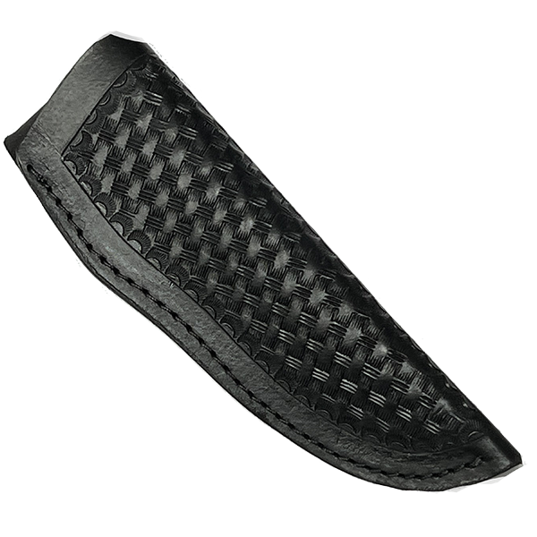 Knife Sheath Leather - SHWW600 - BlkBW - 1.5" opening and a 5.25" length  - Black - Basket Weave