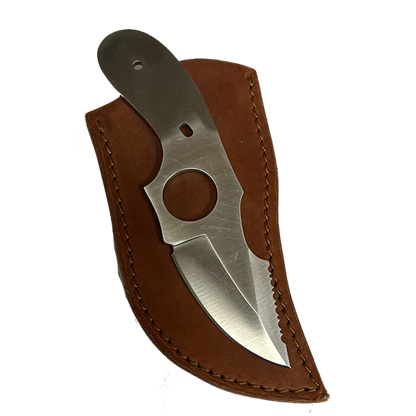 Knife Sheath Leather - SHww75 - 2 3/8" opening and a 5 3/8" length. Fits Raptor Skinner