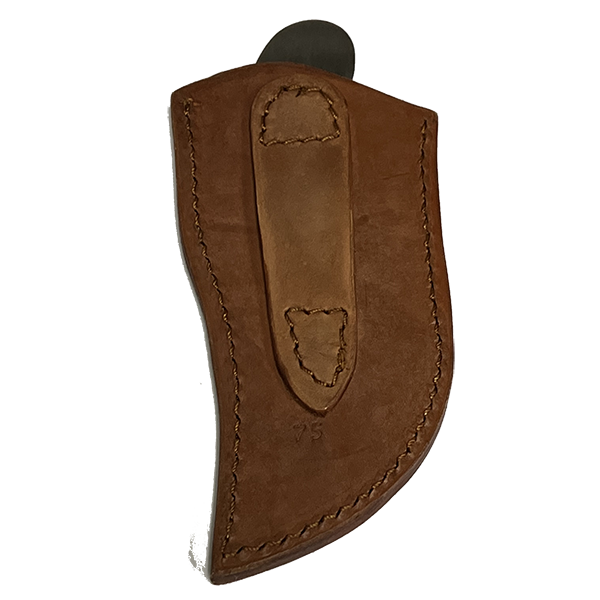 Knife Sheath Leather - SHww75 - 2 3/8" opening and a 5 3/8" length. Fits Raptor Skinner