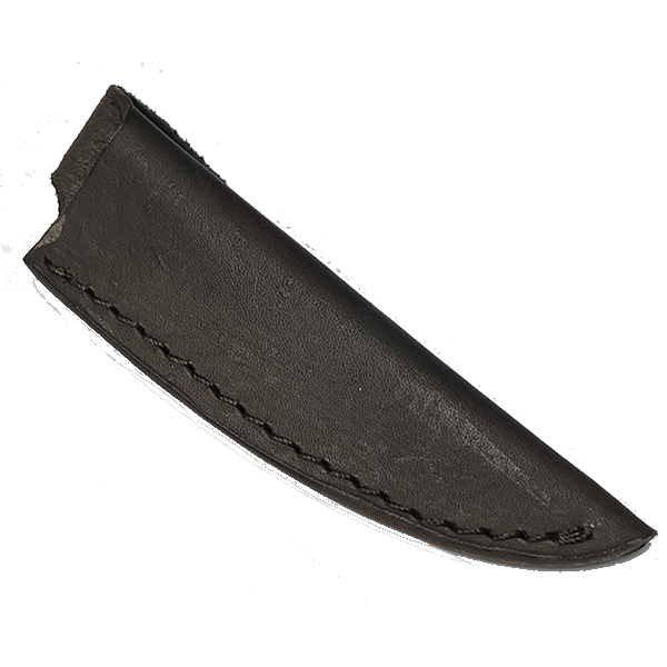 Knife Sheath Leather - SHWWA-DB -BW - 3/4" opening and a 3.75" length -Dark Brown Basket Weave