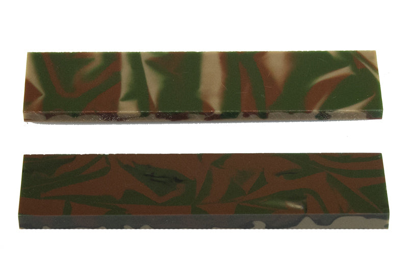 Knife Scales - Woodland Camo Knife Scales - 0.22 x 1.5 x 5 - 2 pieces
