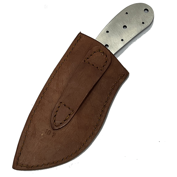 Custom Leather Knife Sheath Leather - SHWW07 - 2 1/8" opening and a 5" length with Belt loop. Fits Yukon Skinner
