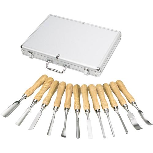 Shop Fox  12 Pc.  Carving Chisel Set in Aluminum Case - WoodWorld of Texas