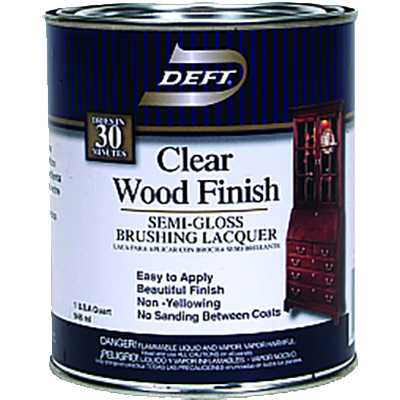 Deft Clear Wood Brush-on Lacquer - Quart - Semi Gloss