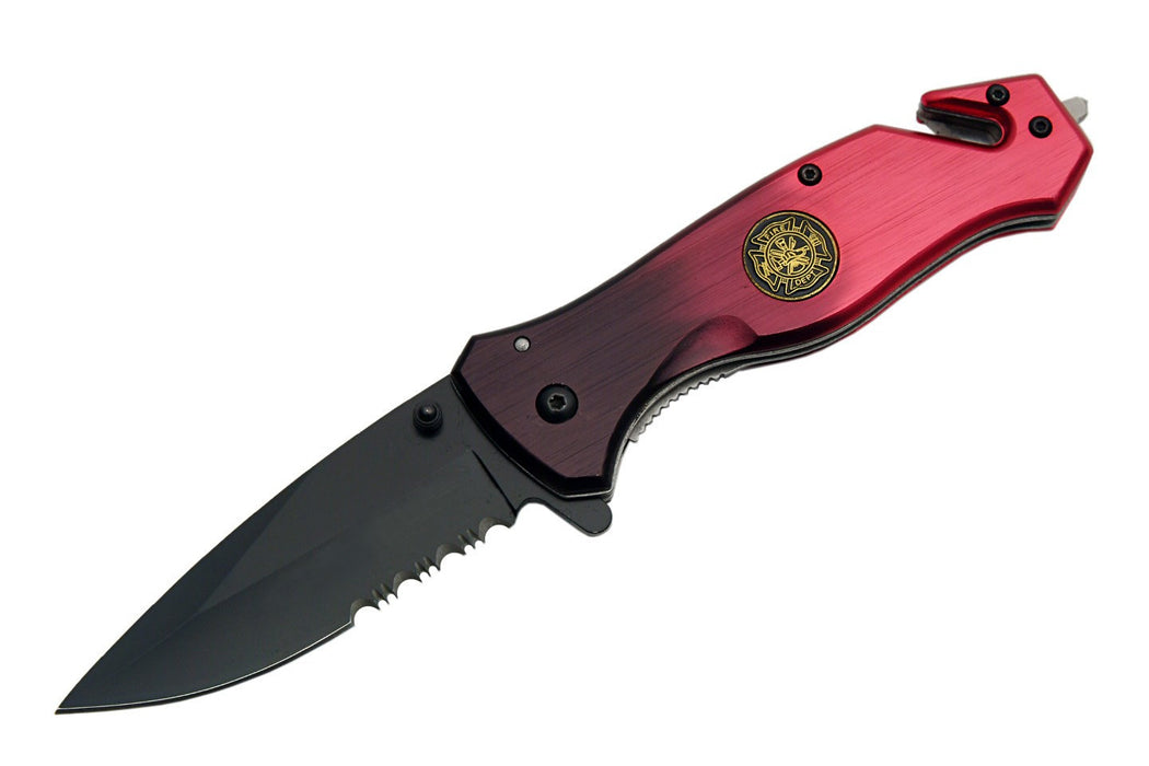 4.5" "Fire Rescue" Rescue Knife Limited Edition - Red/Black