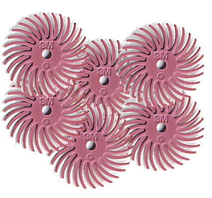 Foredom Scoth-Brite Radial Bristle Discs - 3/4" dia. Pink -1200 pumice - 6 pack A-4516-6