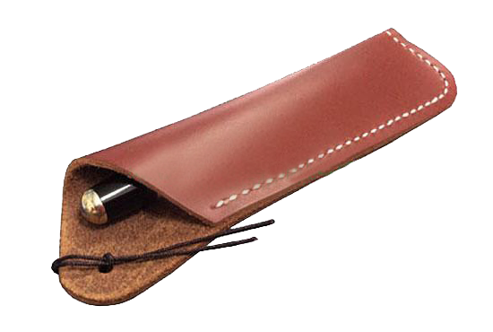 Texas Style Pen Sleeve - Handmade Leather - Reddish Brown