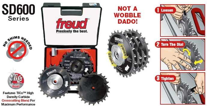 Freud Dial - a - Width Stacked Dado Set - SD608