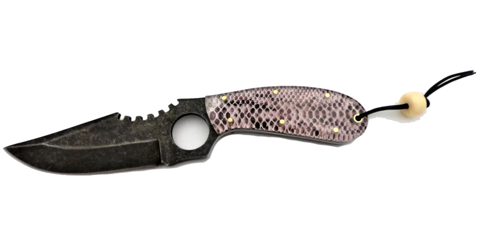 Knife Scales - Acrylic & Real Python Snake Skin Scales (pair)  5" long x 1 1/2" wide x 1/4" thick