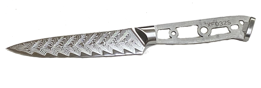 * VG10 Feather Pattern - Utility Knife Blank - 9" OAL - 5" Cut